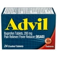 thumbnail image 1 of Advil Pain Relievers and Fever Reducer Coated Tablets, 200 Mg Ibuprofen, 24 Count, 1 of 16