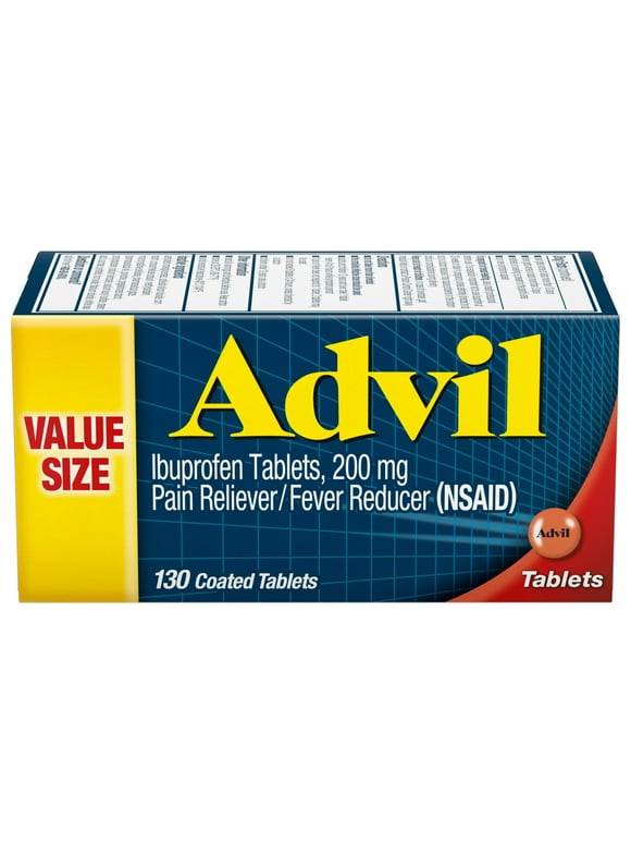 Advil Pain Relievers and Fever Reducer Coated Tablets, 200Mg Ibuprofen, 130 Count