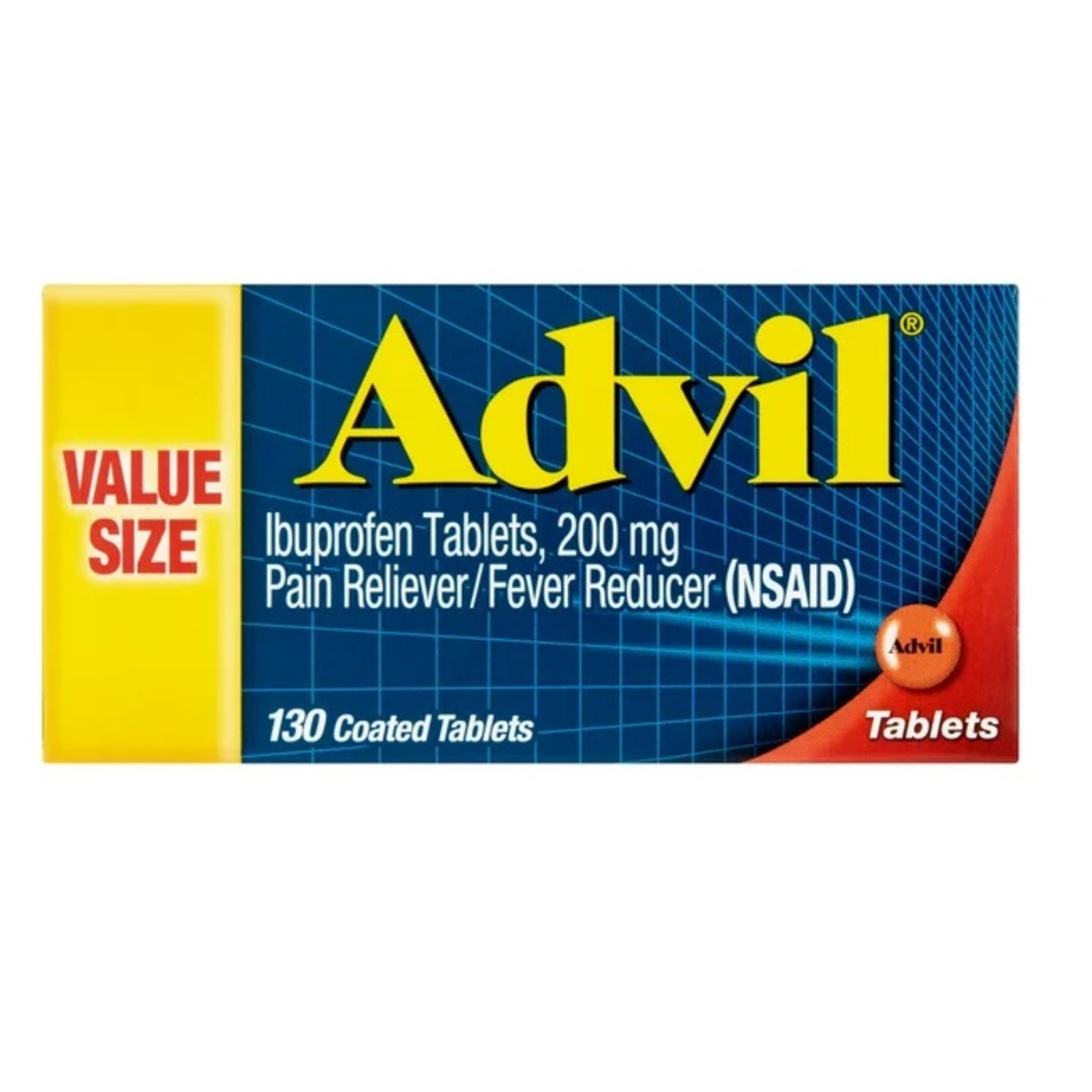 Advil Pain and Headache Reliever Ibuprofen, 200 mg Coated Tablets, 130 Count - image 1 of 8