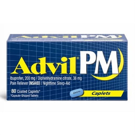 Advil Pm Pain Reliever And Nighttime Sleep-Aid 200Mg Coated Caplets - 80 Ea, 6 Pack
