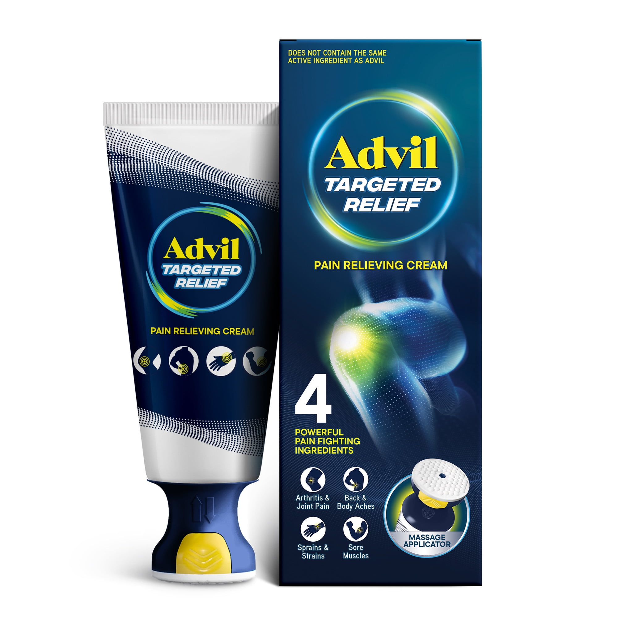 Advil Targeted Relief Pain Relieving Cream with Massage Applicator, Up to 8 Hours of Powerful Relief, 2.5 oz