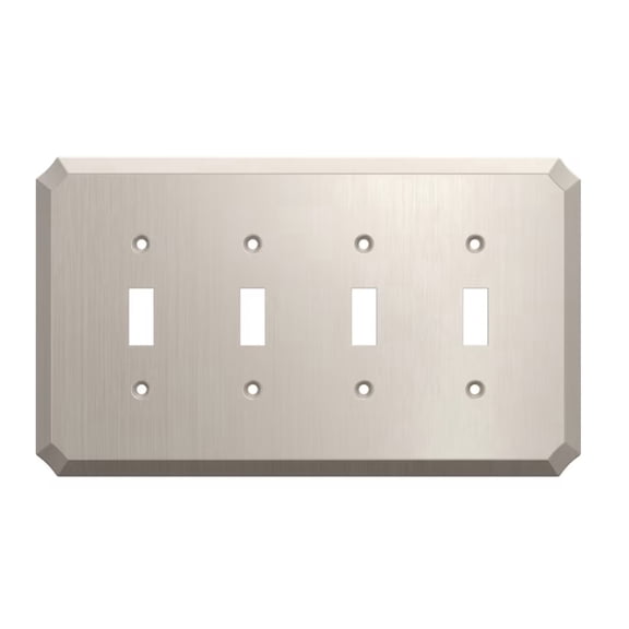 Advington Satin Nickel Quad Switch Wall Plate Cover