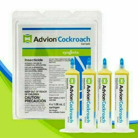 Advion Cockroach Gel Bait - Targets Prevailing Cockroach Species - 1 Pack (4 x 30g Tubes) by Syngenta