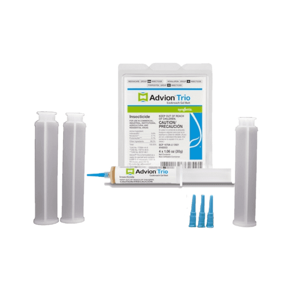 Advion Trio Cockroach Gel Bait - 1 Pack (4 Plunges, 4 Syringes, 4  x 30g Tubes) by Syngenta