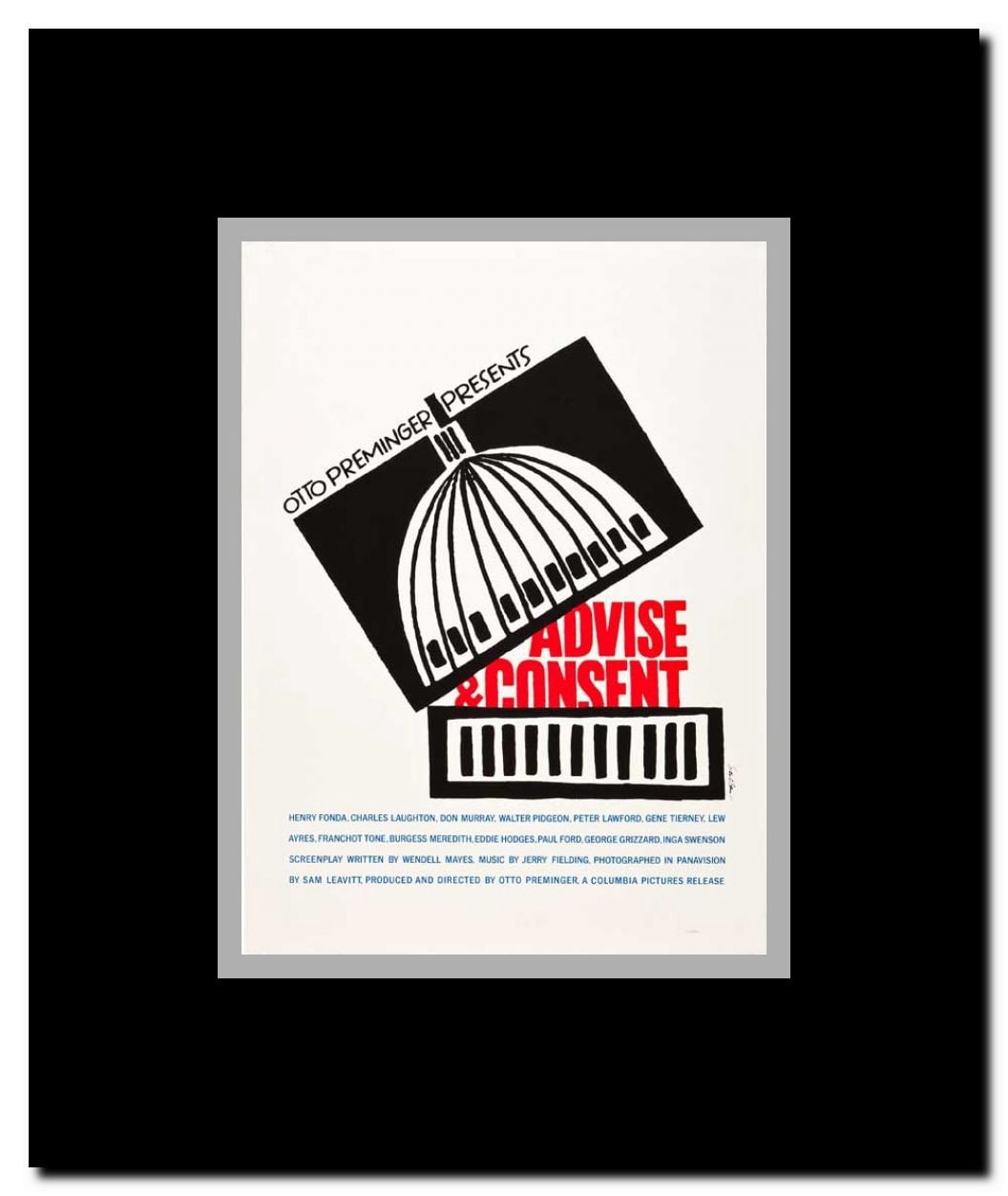 Advise & Consent Framed Movie Poster