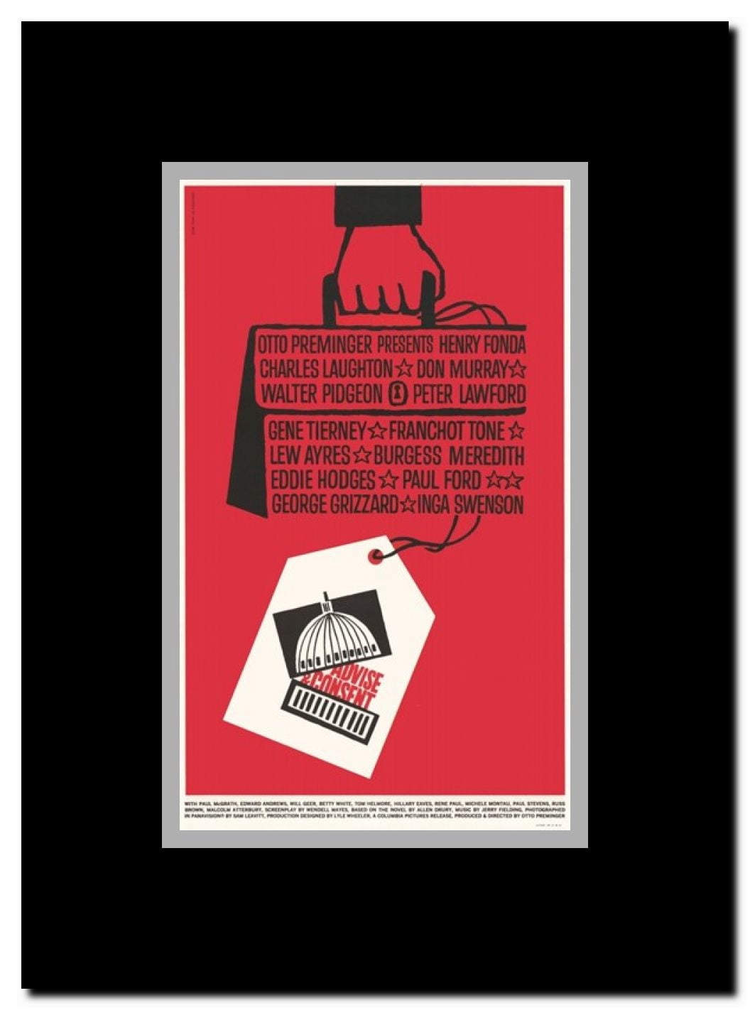 Advise and Consent Framed Movie Poster