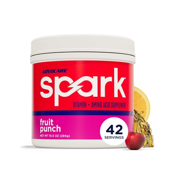 AdvoCare Spark Energy Drink Mix – Vitamin & Amino Acid Powder Supplement, Fruit Punch Flavor, 10.5 oz