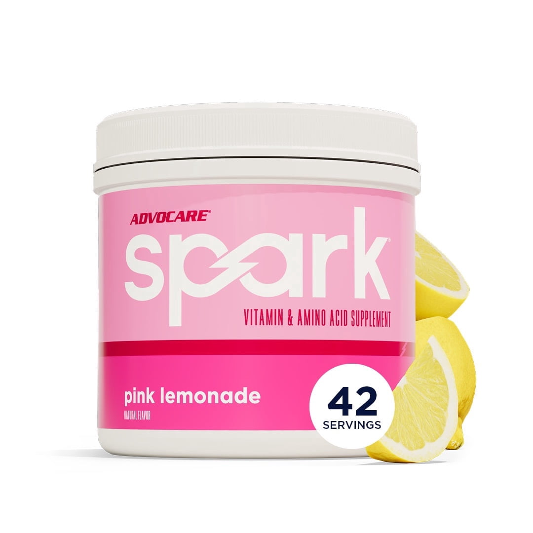 AdvoCare Spark Energy Drink Mix – Vitamin & Amino Acid Powder Supplement, Pink Lemonade Flavor, 10.5 oz