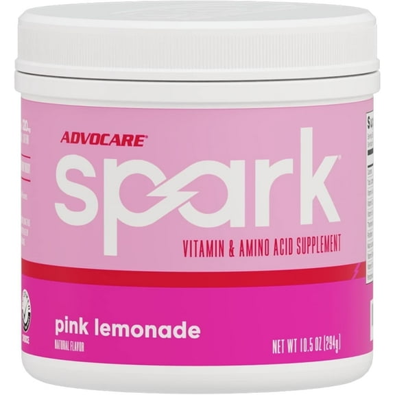 AdvoCare Spark Energy Drink Mix – Vitamin & Amino Acid Powder Supplement, Pink Lemonade Flavor, 10.5 oz