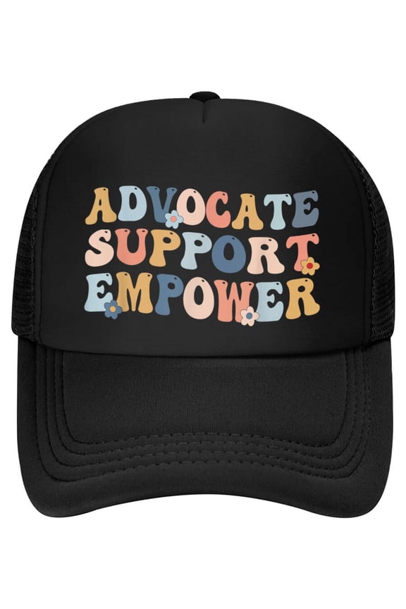 Advocate Support Empower Groovy Social Worker Graduation MSW Baseball Cap