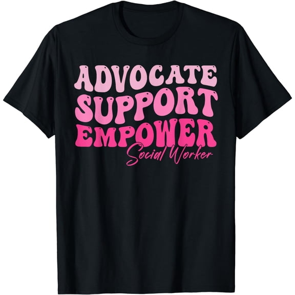 Advocate Support Empower Groovy Social Worker Graduation MSW T-Shirt