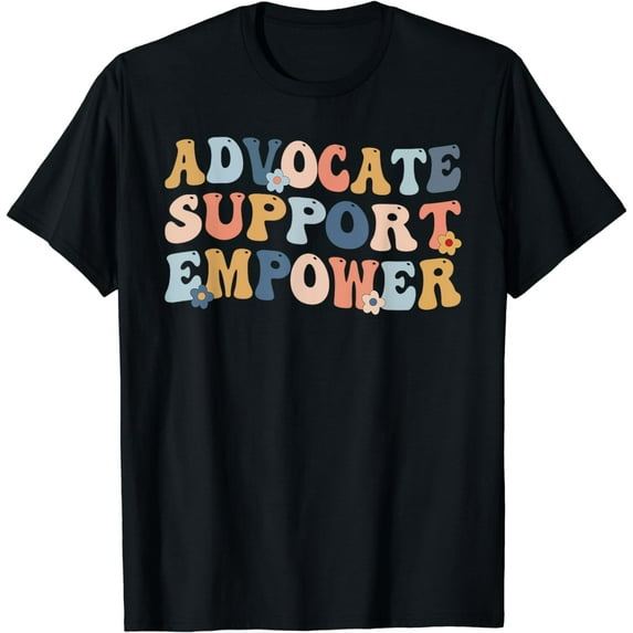 Advocate Support Empower Groovy Social Worker Graduation MSW T-Shirt