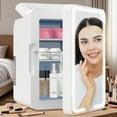 thumbnail image 1 of ADVWIN 12L Portable Skincare Fridge with LED Light Mirror, Cooler & Warmer Mini Refrigerator for Bedroom, Office, Dorm, White, 1 of 9