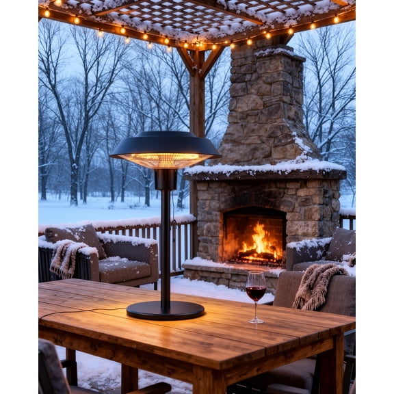 Advwin 1500W Electric Tabletop Patio Heater, 3-Mode Infrared Outdoor Heater, IP55 Waterproof & Portable for Balcony, Garage, and Indoor Use