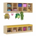 thumbnail image 1 of Advwin 10 Section Wall Cubbies with Cushion Shoe Storage Bench and Hooks for Classroom, Daycare, 1 of 8