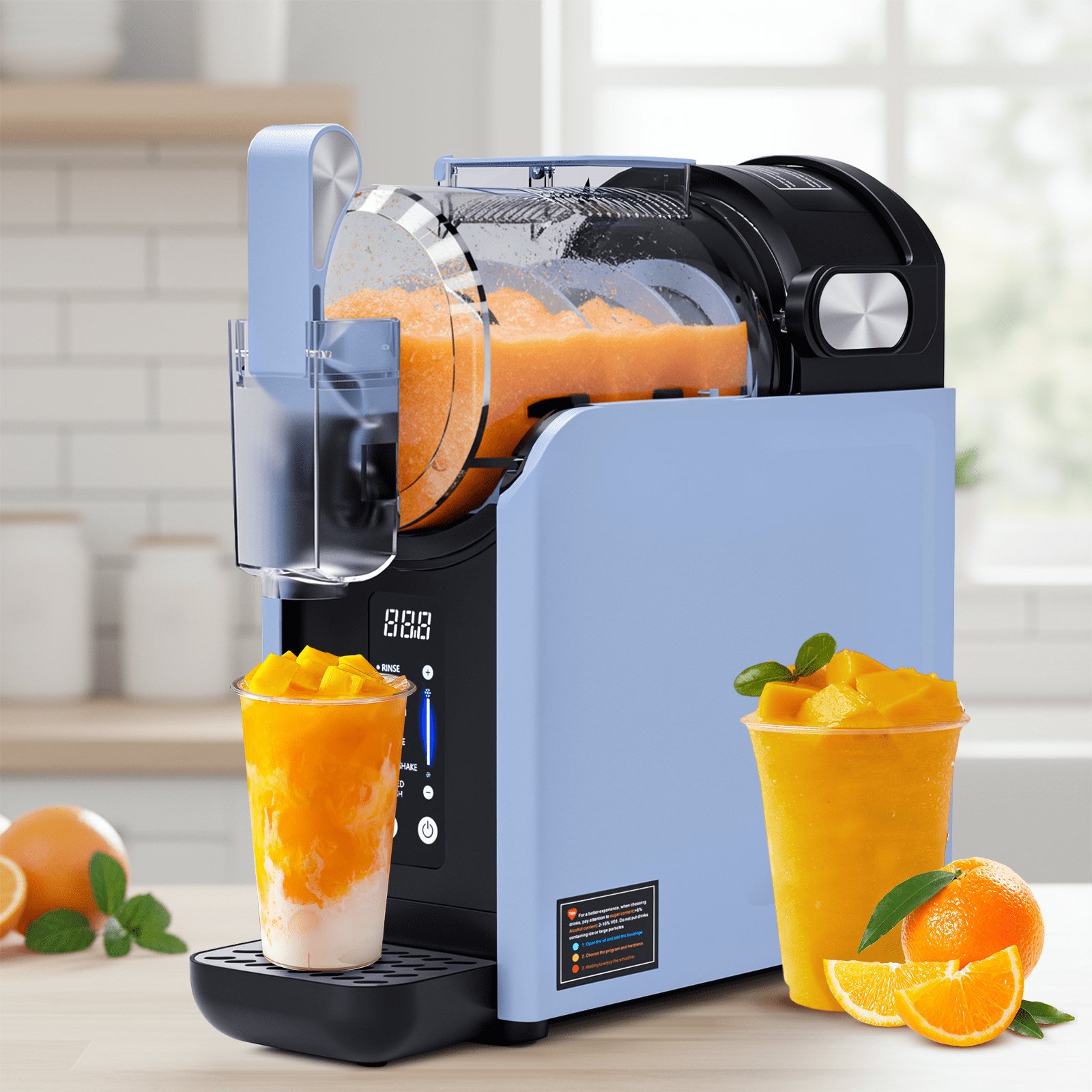 Advwin 2-in-1 Ice Cream & Slushy Maker, 68oz Fast Cooling Countertop Machine with 6 Presets & Self-Cleaning