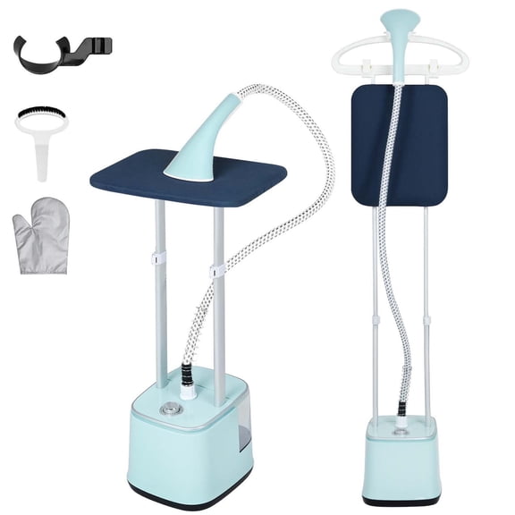 Advwin 2000W Standing Garment Steamer with 10 Steam Levels, 2.7L Tank for 90 Min Steam, Dual Rod Adjustable Height, Vertical & Flat Ironing with Accessories (Blue)