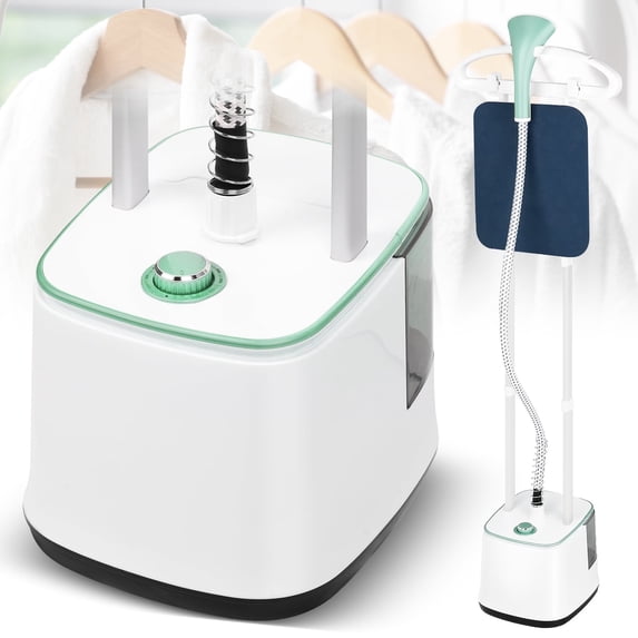 Advwin 2000W Garment Steamer for Clothes Standing, 10 Steam Levels, 2.7L Water Tank, Commercial and Household Use (Green)