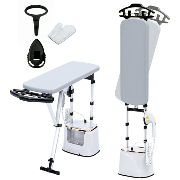 Advwin 2000W Standing Clothes Steamer with Dry Ironing, Flat & Slant & Hanging Iron Options, 3 Steam Modes, Self-Cleaning, 2.2L Tank, 25s Fast Heat-up