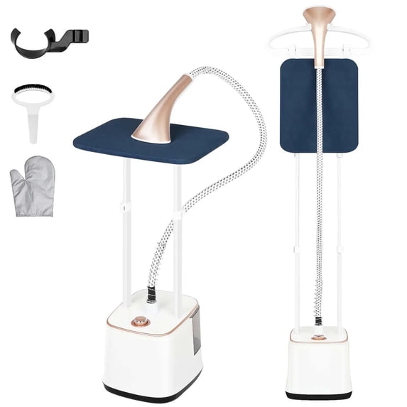 Advwin 2000W Standing Garment Steamer with 10 Steam Levels, 2.7L Tank for 90 Min Steam, Dual Rod Adjustable Height, Vertical & Flat Ironing with Accessories (Pink)
