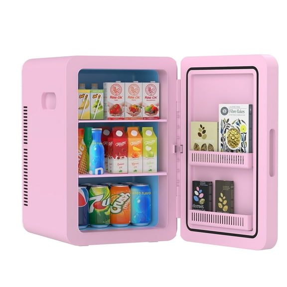 Advwin 22L Mini Fridge Cooler, Compact Personal Refrigerators for Skincare, Beverage, Pink