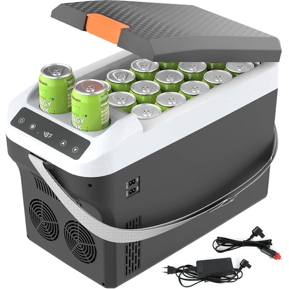 Advwin 23QT Electric Cooler & Warmer, Portable 12V Car Refrigerator Plug-in Coolers for Vehicles, Camping, Travel, RV, Dark Grey