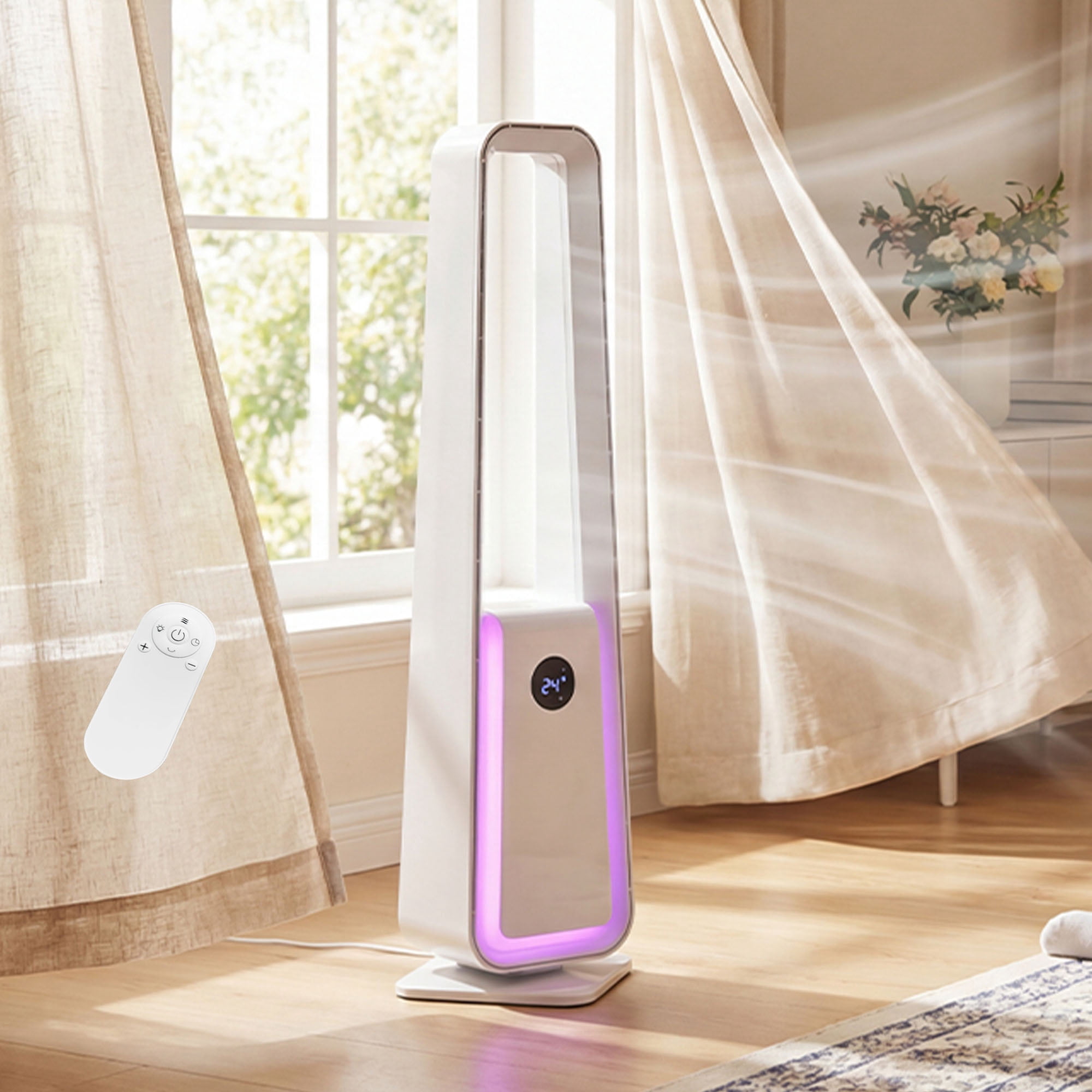 Advwin Fans Advwin 36” Bladeless Tower Fan for Bedroom, 12 Speeds, Timer ...