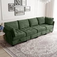 thumbnail image 1 of Advwin 4-Seater Oversized Modular Sectional Sofa with Storage Under Each Seat, Modern Chenille Sectional Couch Sleeper with Extra Wide & Deep Seats for Living Room, Green, 1 of 10
