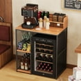 thumbnail image 1 of Advwin 4-Tier Mini Fridge & Microwave Oven Stand, Adjustable Kitchen Bakers Rack, Industrial Style Freestanding Utility Storage Shelf for Living Room, Dorm, Office, Bar, Natural, 1 of 9
