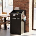 thumbnail image 1 of Advwin 40 Gallon Commercial Trash Can Cabinet, Heavy Duty Restaurant Waste Receptacle with Lift-Up Door, Top Cup Slot & Tray Holder, Wooden Garbage Bin Enclosure for Cafeteria, School, Office & Lobby, 1 of 11