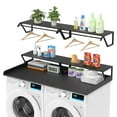 thumbnail image 1 of Advwin 54" Washer Dryer Countertop with Hanging Rod & Storage Shelves, Laundry Room Countertop Set, Washer and Dryer Topper with Anti-Slip Pads, Black, 1 of 7