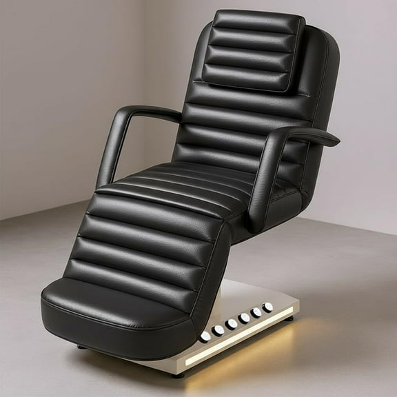 Advwin Electric Massage Table with LED Light & Foot Control, Adjustable Spa Bed for Tattoo, Waxing & Lash Extensions, Removable Headrest & Armrests, Black