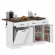 Advwin Foldable Kitchen Island with Power Outlets, - rated 2 stars from 1 reviews