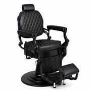 Advwin Heavy Duty Vintage Barber Chair for Hair Stylist, Hydraulic Reclining Barber Chair with Adjustable Height, 360  Swivel Professional Salon Chair for Barbershop, Beauty Salon, Black