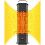 Advwin Indoor Outdoor Electric Patio Heater, 1500W Electric Infrared Tower Heater Portable, Black