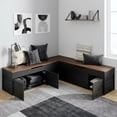 thumbnail image 1 of Advwin L-Shaped Corner Storage Bench, Backless Wood Bench with Hidden Storage for Kitchen, Dining Nook, Entryway & Mudroom, No Cushion, Black, 1 of 8