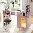 thumbnail image 1 of Advwin Manicure Table with LED Light, Dust Collector, Detachable Storage Rack, Charging Station & Wrist Rest, Beauty Salon Nail Desk Workstation, Pink, 1 of 9