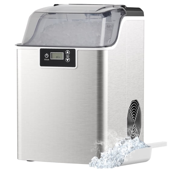 Advwin Nugget Ice Maker Machine Countertop, 44Lbs/24H, Self-Cleaning, Home/Kitchen/Office, Silver