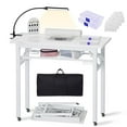 thumbnail image 1 of Advwin Folding Manicure Nail Table w/ Dust Collector, LED Lamp, Wrist Cushion, Carrying Case & Rolling Wheels, Portable Nail Tech Desk Mobile Nail Workstation, White Marble, 1 of 12