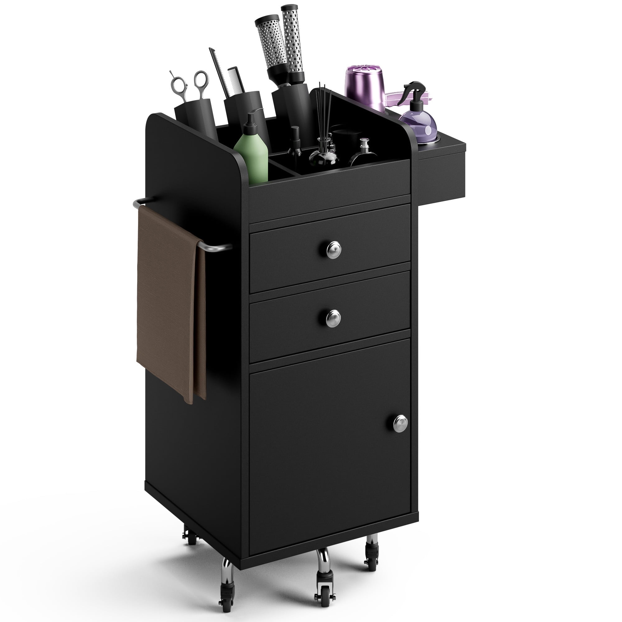 Advwin Salon Storage Trolley Cart, Rolling Barber Station with