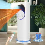 Advwin 4-in-1 Portable Air Conditioner & Evaporative Cooler & Tower Fan Heater Combo with Humidification, Remote, 1 gal Tank, 2 Ice Packs, Timer  (Round Panel)