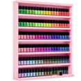 thumbnail image 1 of Advwin Wall Mounted Nail Polish Rack, 6-Tier Wood Display Shelf Organizer for Nail Polish, Tattoo Ink, Figurines, Makeup and More, Pink, 1 of 7