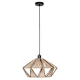 thumbnail image 1 of Adwickle 1-Light Dual Mount Ceiling or Pendant Light - Black Finish - Natural Fabric Shade, 1 of 2