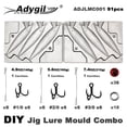 thumbnail image 1 of Adygil Fishing Jigging Lure Mold Kits 5oz, 5.5oz, 7.5oz,3 Cavities, 91pcs/Pack,Without Handle, 1 of 5