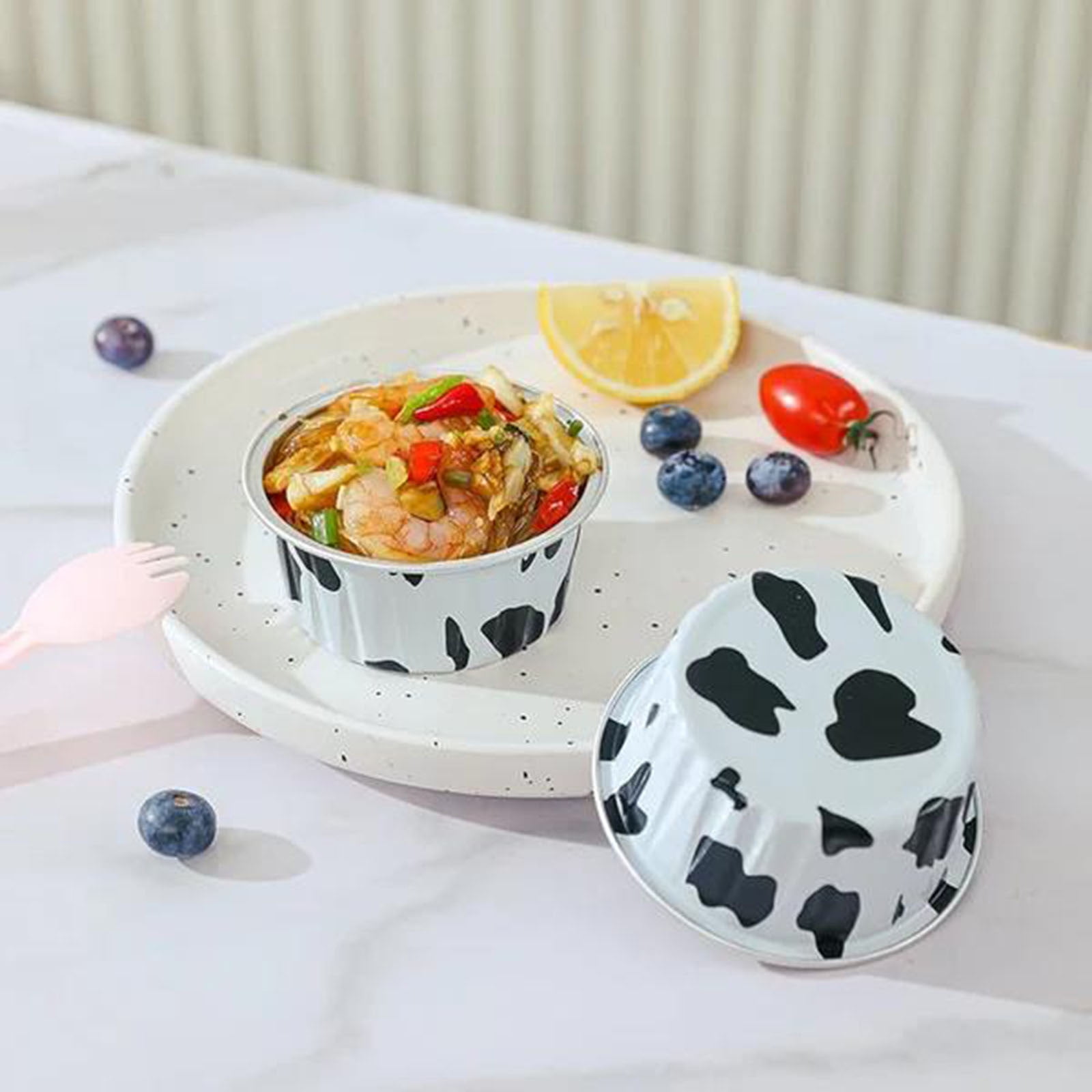 Adyi Bakeware Sets 10Pcs Reusable Round Aluminum Foil Tin Cups Aluminum Foil for Air Fryer