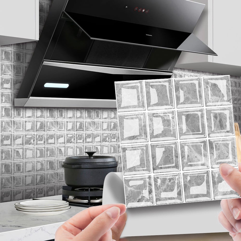 Adyi Home Wall Stickers, 10Pcs 3D Crystal Tile Stickers Diy Waterproof