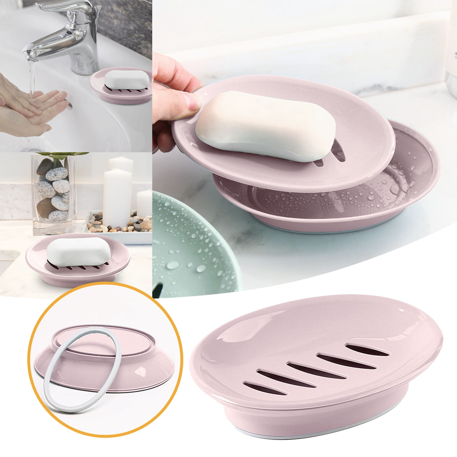Adyi Soap Holder Oval Soap Dish Toilet Plastic Simple Soap Dish