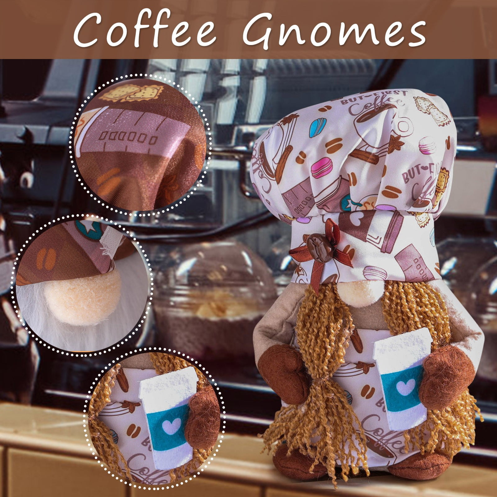 Adyi Walmart Deals for Today, Table Decor, 1Pc Coffee Gnomes Doll