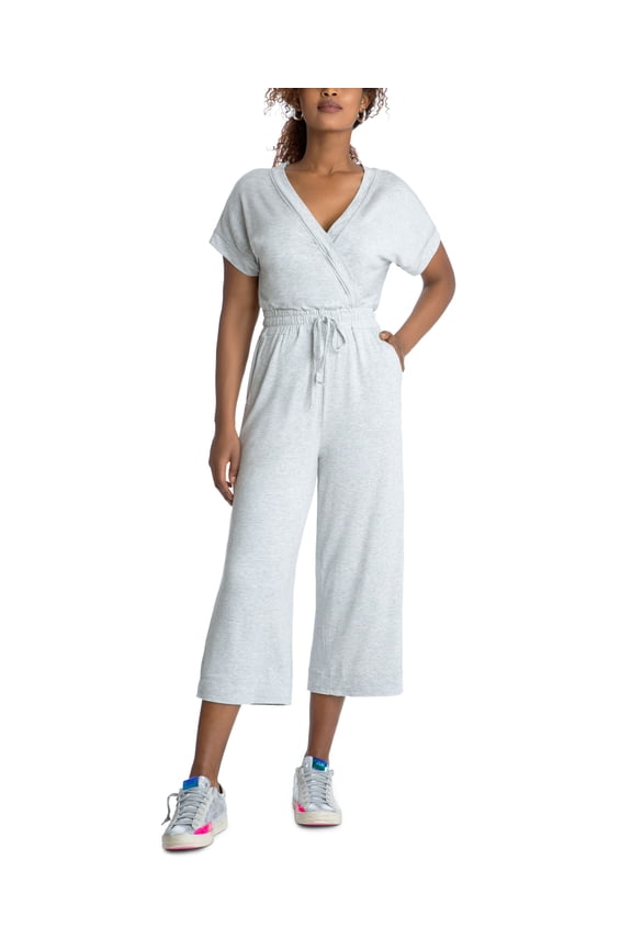 Surplice Jumpsuit Heather Grey L