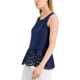thumbnail image 1 of Adyson Parker Womens Cotton Eyelet Peplum Top, 1 of 1